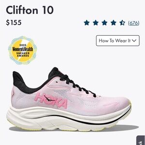 Hoka Clifton 10 Women's Shoes - Pink and Black Size 9
